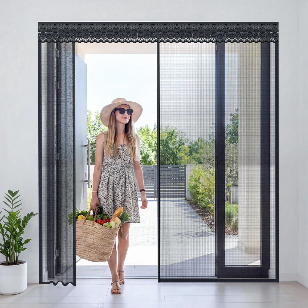 72x80 Inch Retractable Magnetic Screen Door R90688