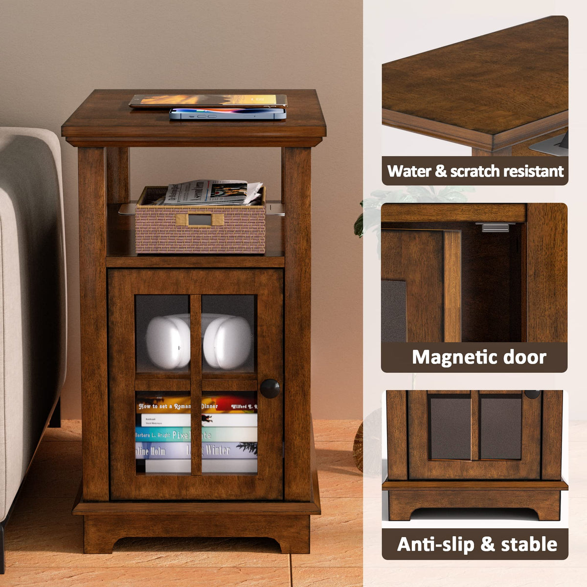 End Table with Charging Station and Storage U220895