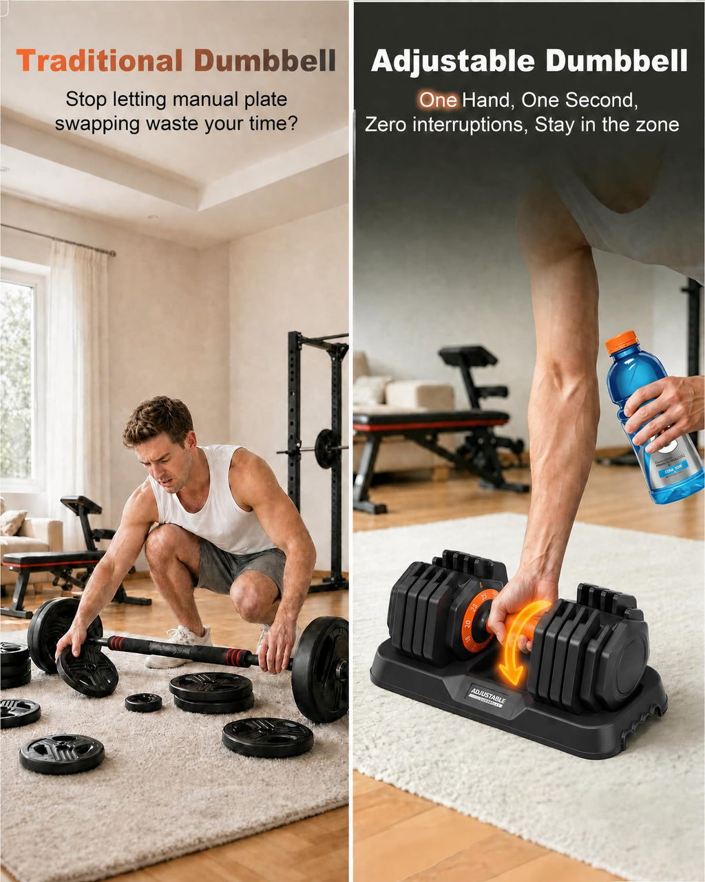 Adjustable Dumbbell Set 25lb/50lb K968