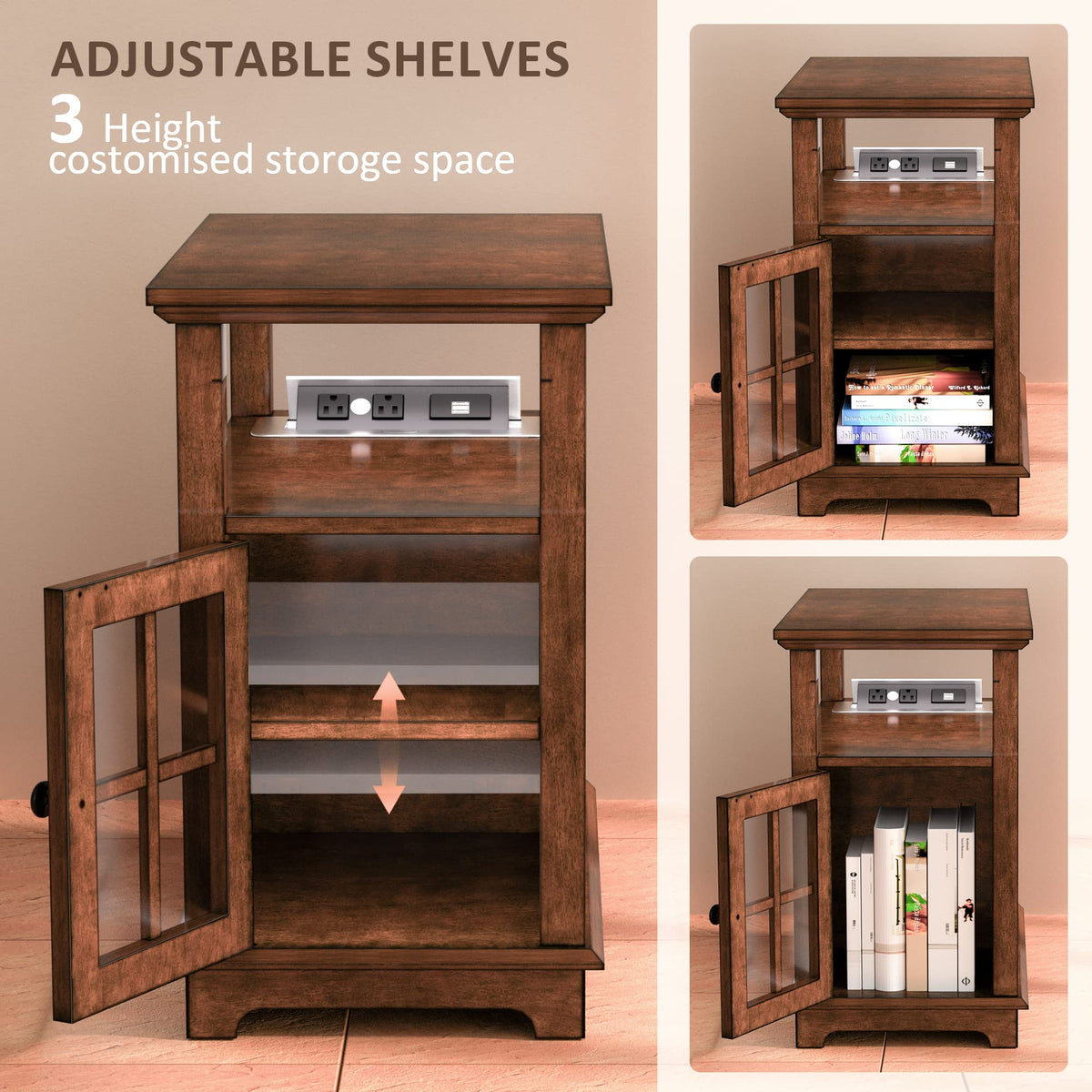 End Table with Charging Station and Storage U220895