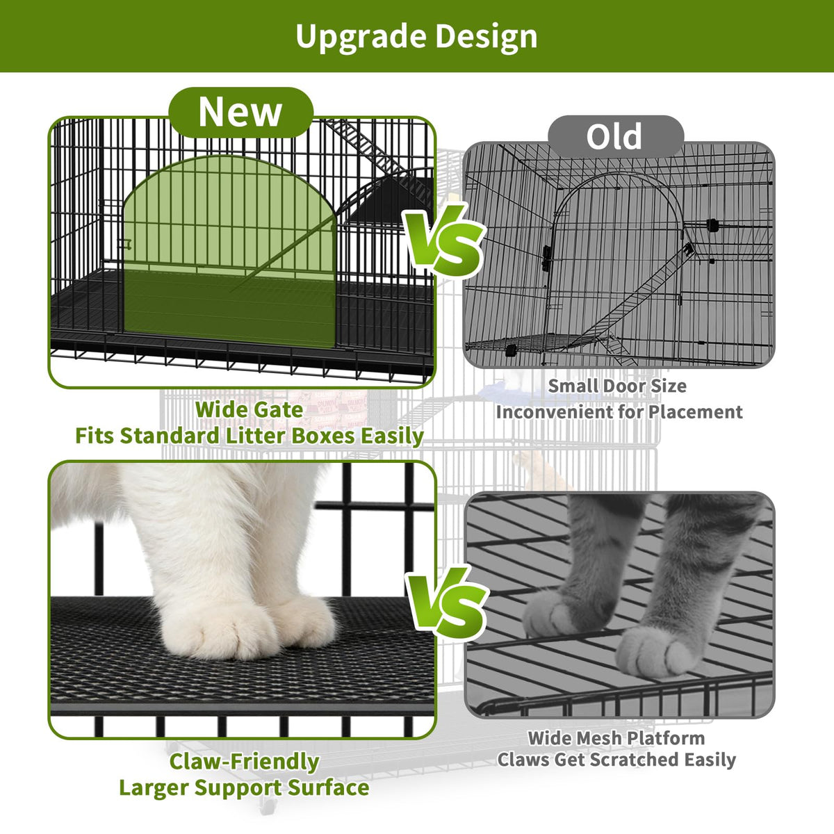 4-Tier Metal Cat Cage with Storage Cube P40684