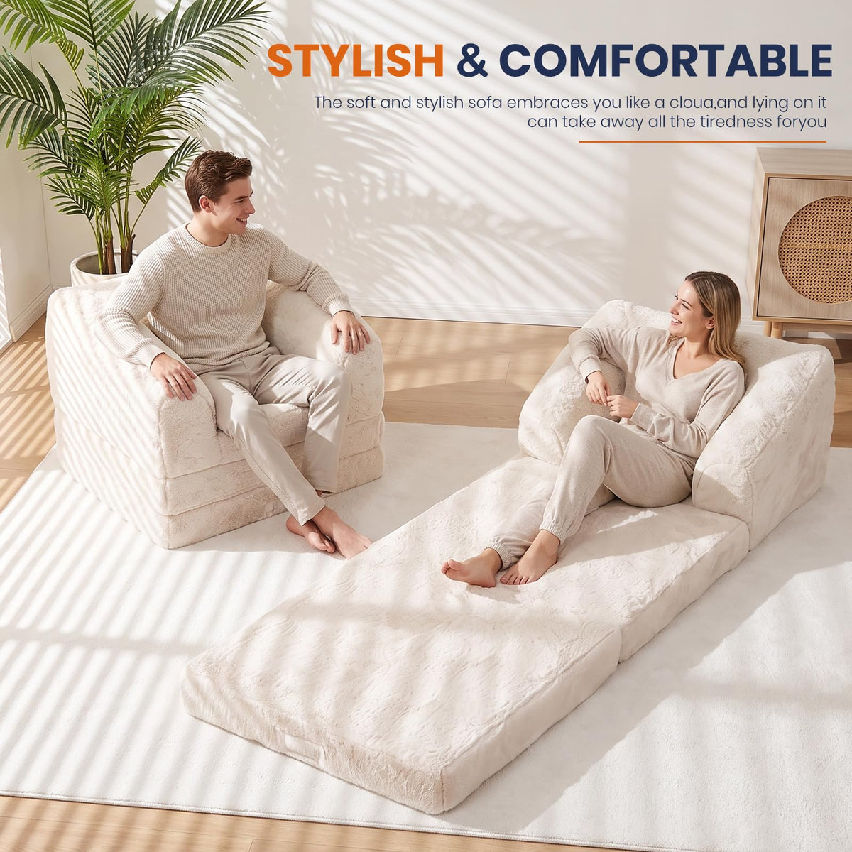 Convertible Folding Sofa Bed 2 in 1 Portable Floor Couch A1431