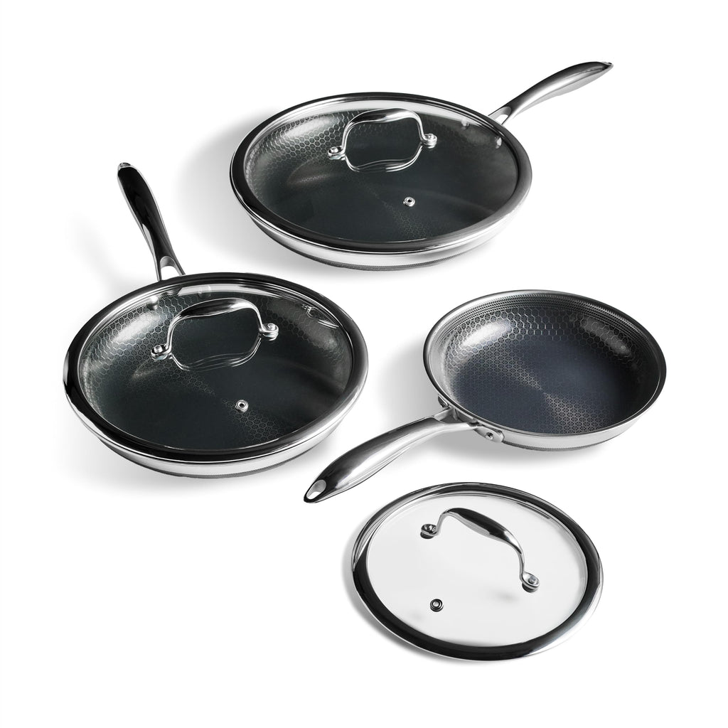 6pc Hybrid Nonstick Frying Pans Set with Lids X804