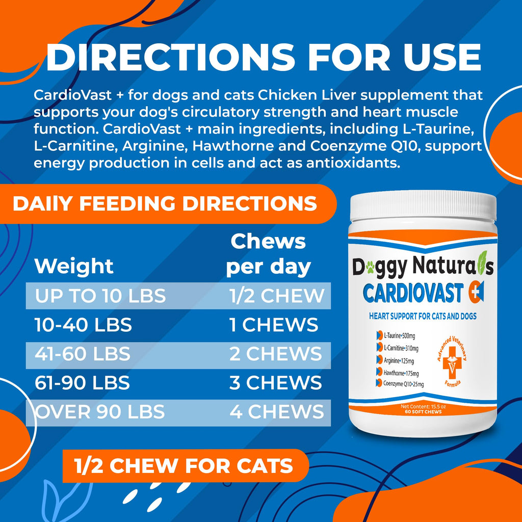 Cardio Support Supplement for Dogs and Cats, 60 Soft Chew U24413