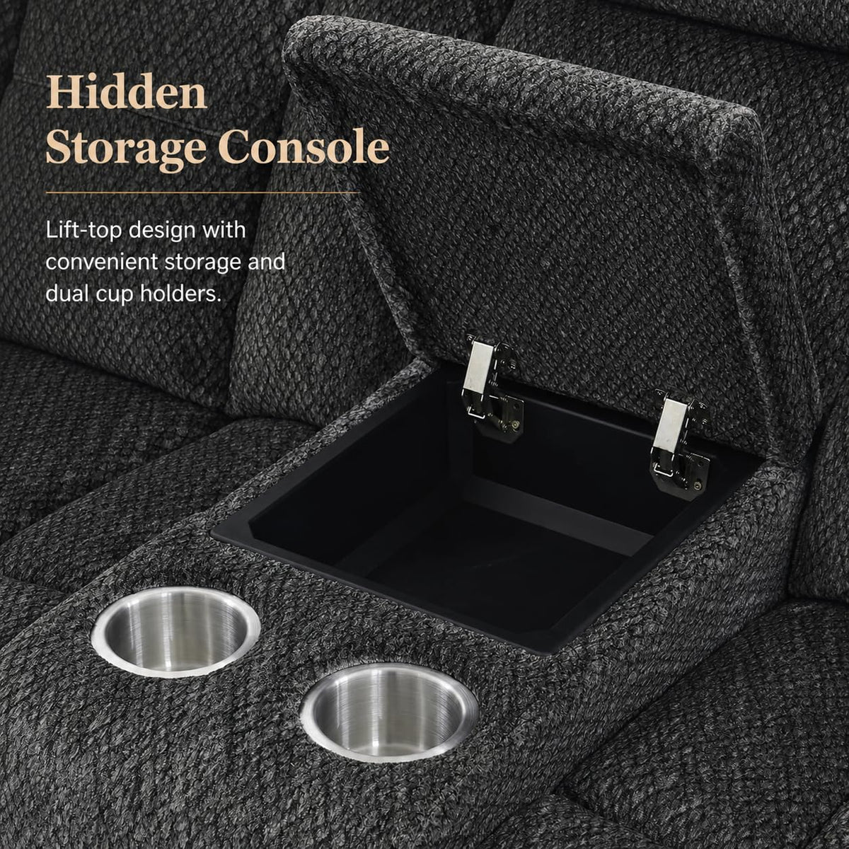 Gray Wool 3 Piece Power Reclining Sofa Set with USB Ports and LED Lights I4587