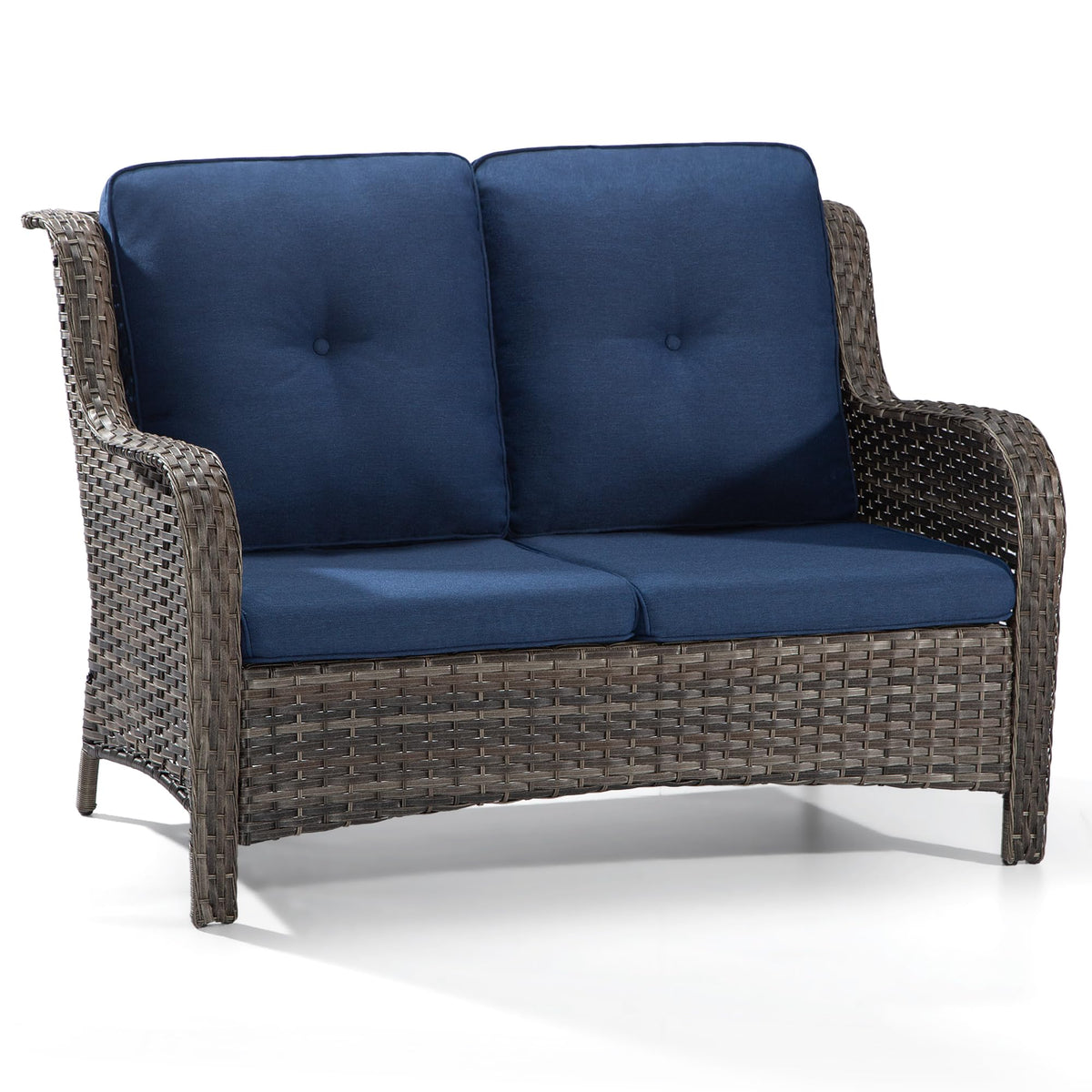 2-Seater Wicker Loveseat Sofa with Olefin Cushions I47735