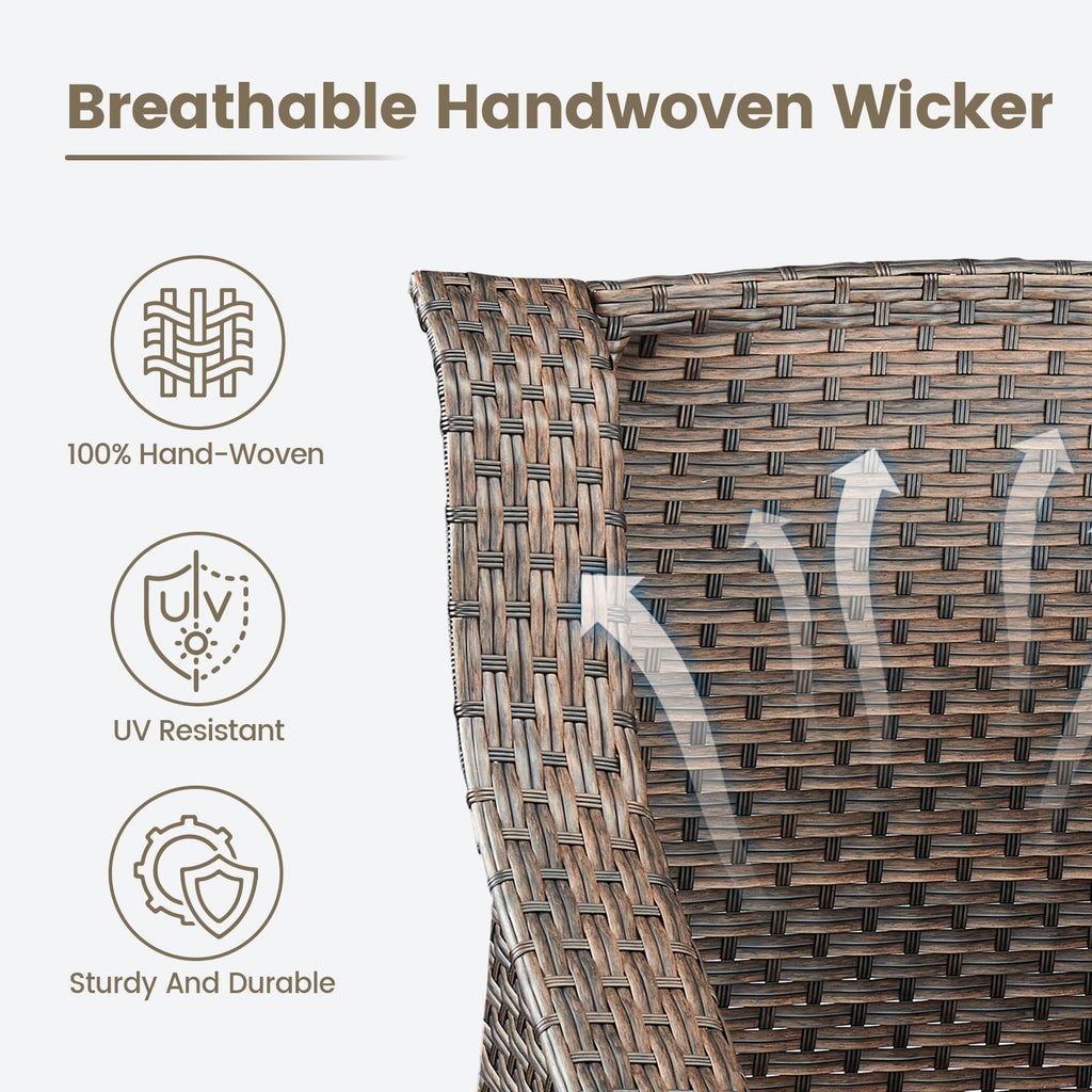 Brown PE Wicker Outdoor Sofa J43816