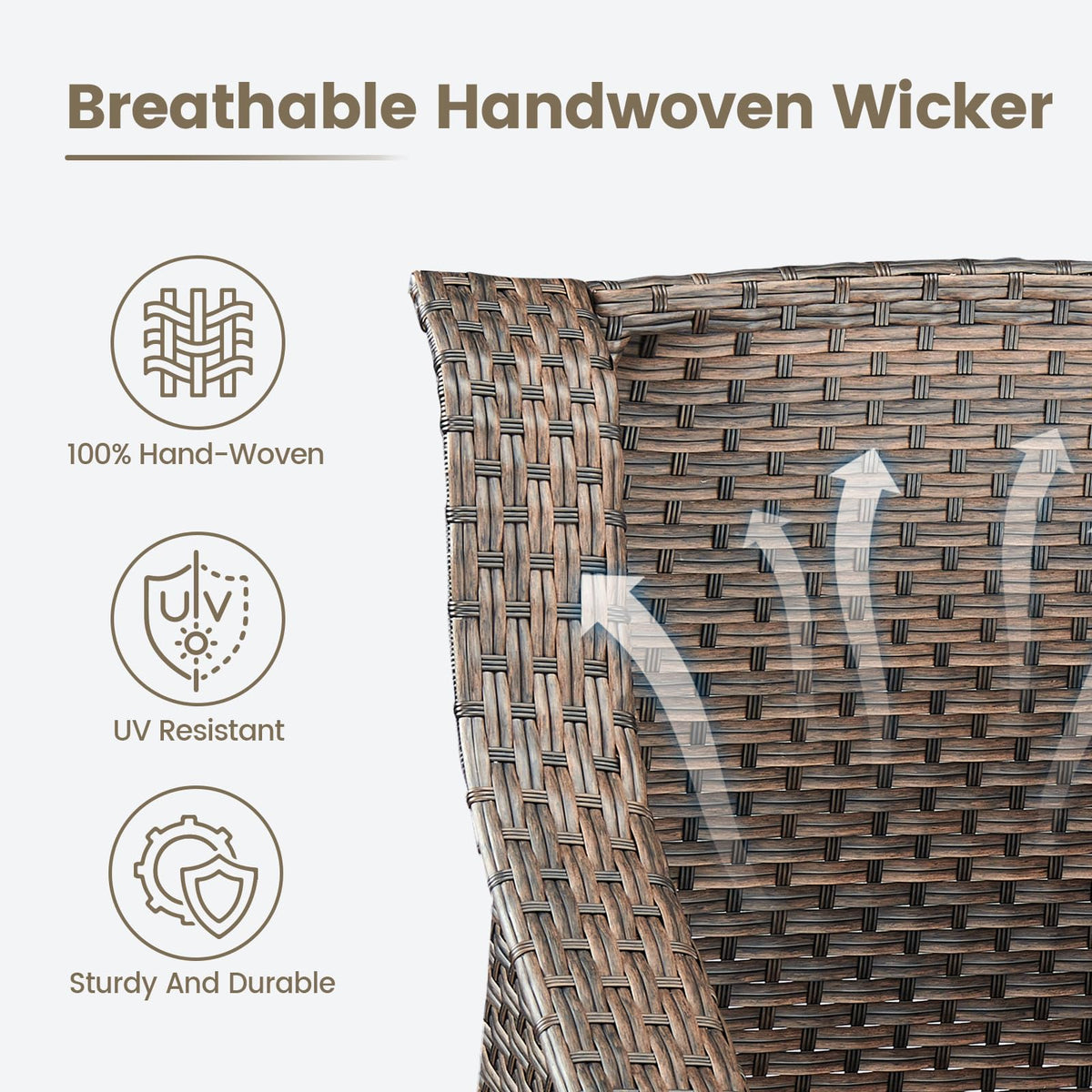 Brown PE Wicker Outdoor Sofa J43816