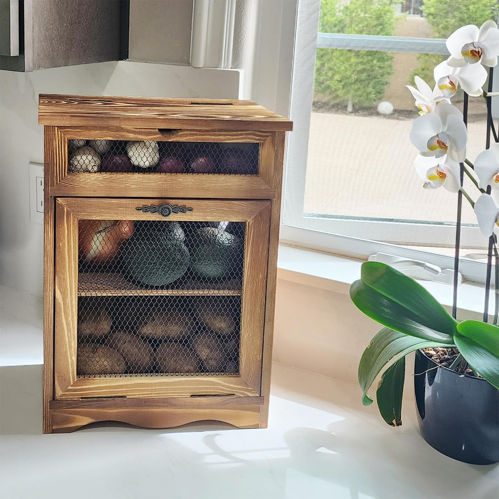 Wood Countertop Potato and Onion Storage Cabinet R343