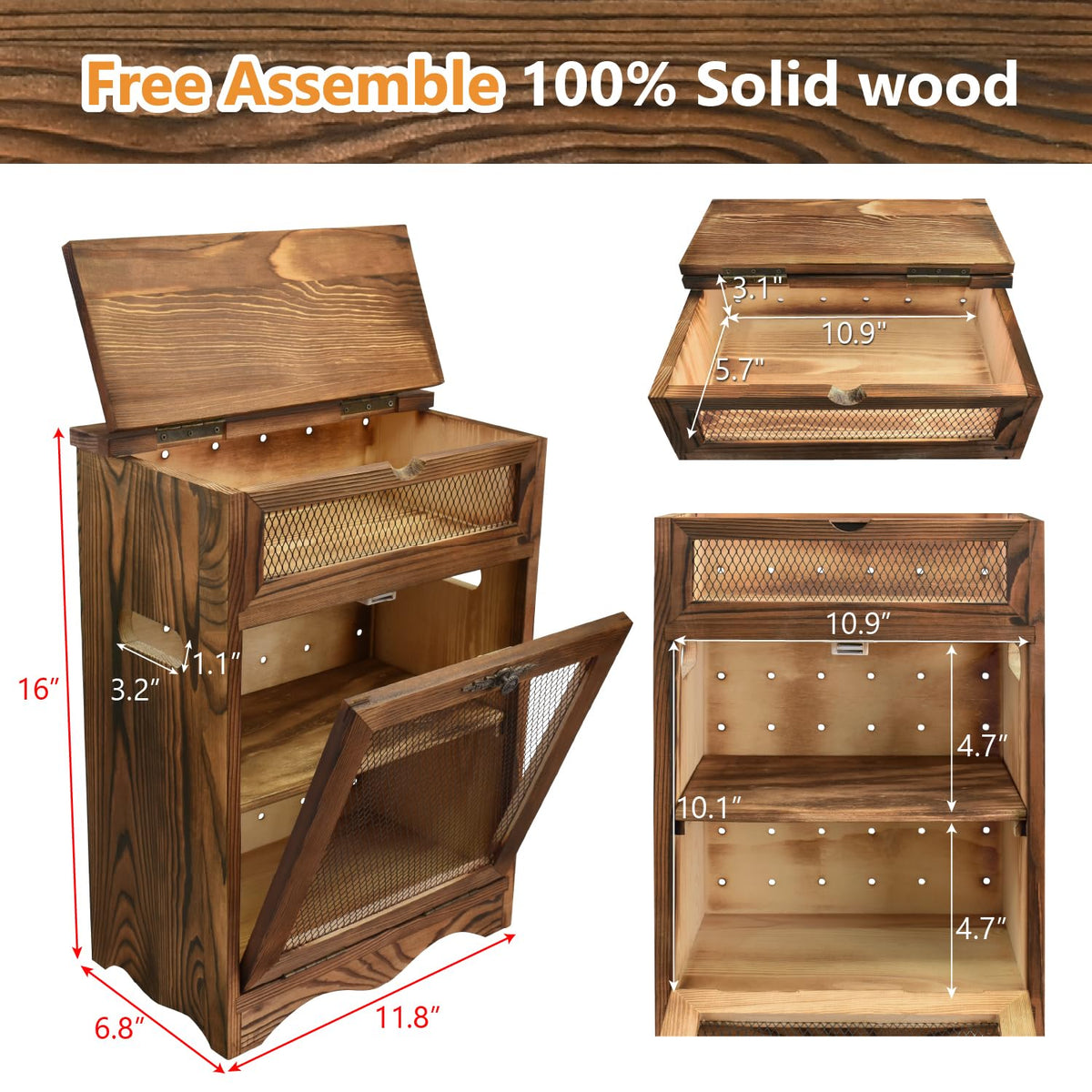Wood Countertop Potato and Onion Storage Cabinet R343