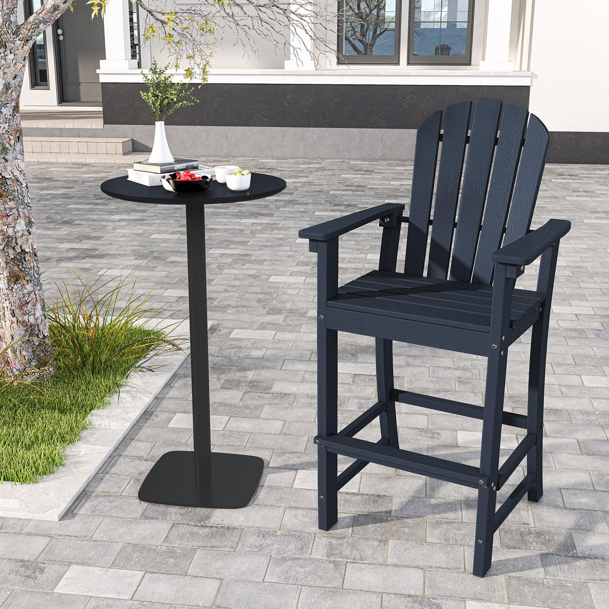 Navy Blue HDPE Resin Adirondack Chair R451