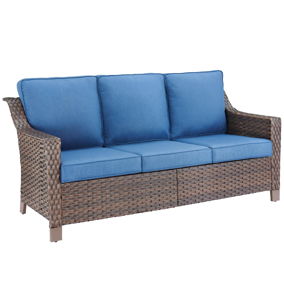 Brown PE Wicker Outdoor Sofa J43816