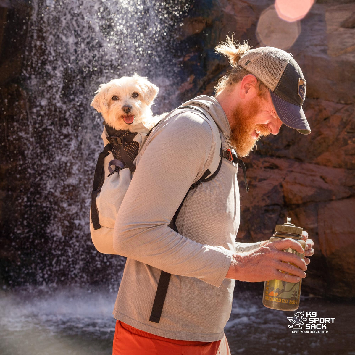 Small Light Grey Backpack-Style Dog Carrier N289