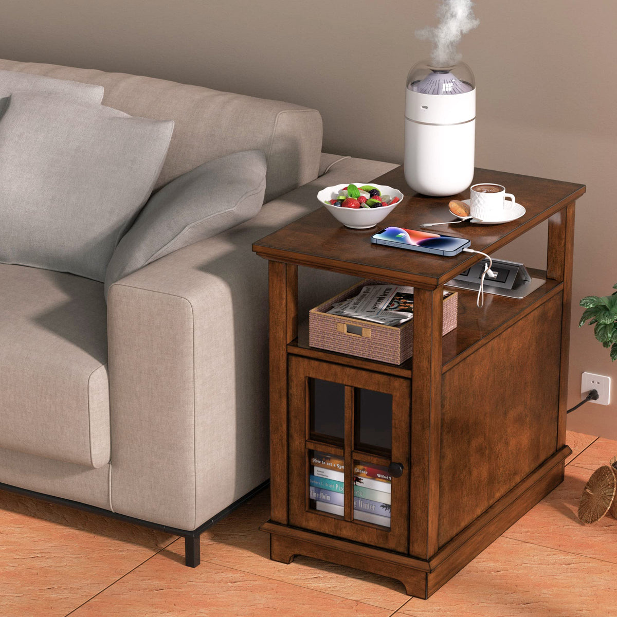 End Table with Charging Station and Storage U220895