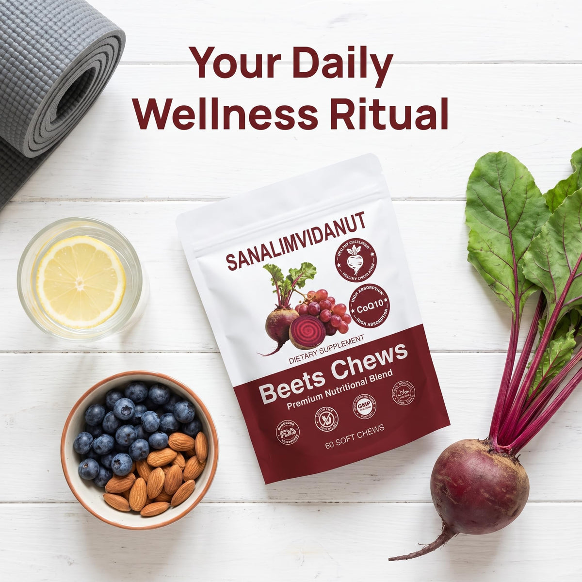 Beets Chews Dietary Supplement, 60 Count B103172