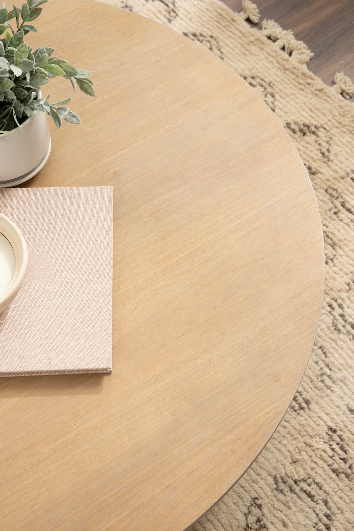 Round Two-Tier Wood Coffee Table with Storage H272826