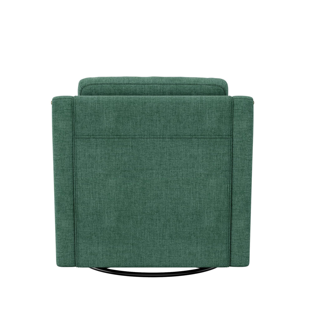 Green Linen Swivel Accent Chair Set of 2 J8023