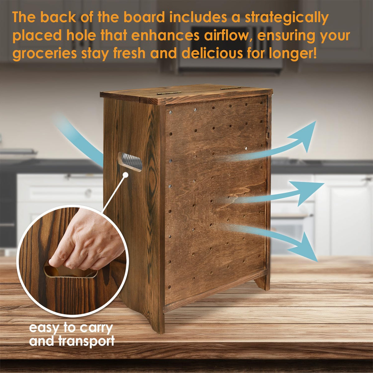 Wood Countertop Potato and Onion Storage Cabinet R343