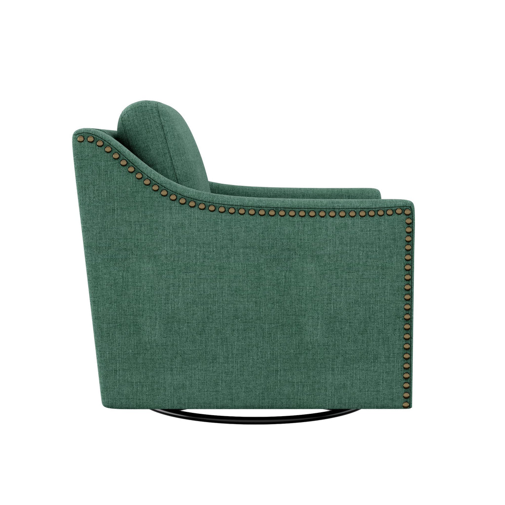 Green Linen Swivel Accent Chair Set of 2 J8023