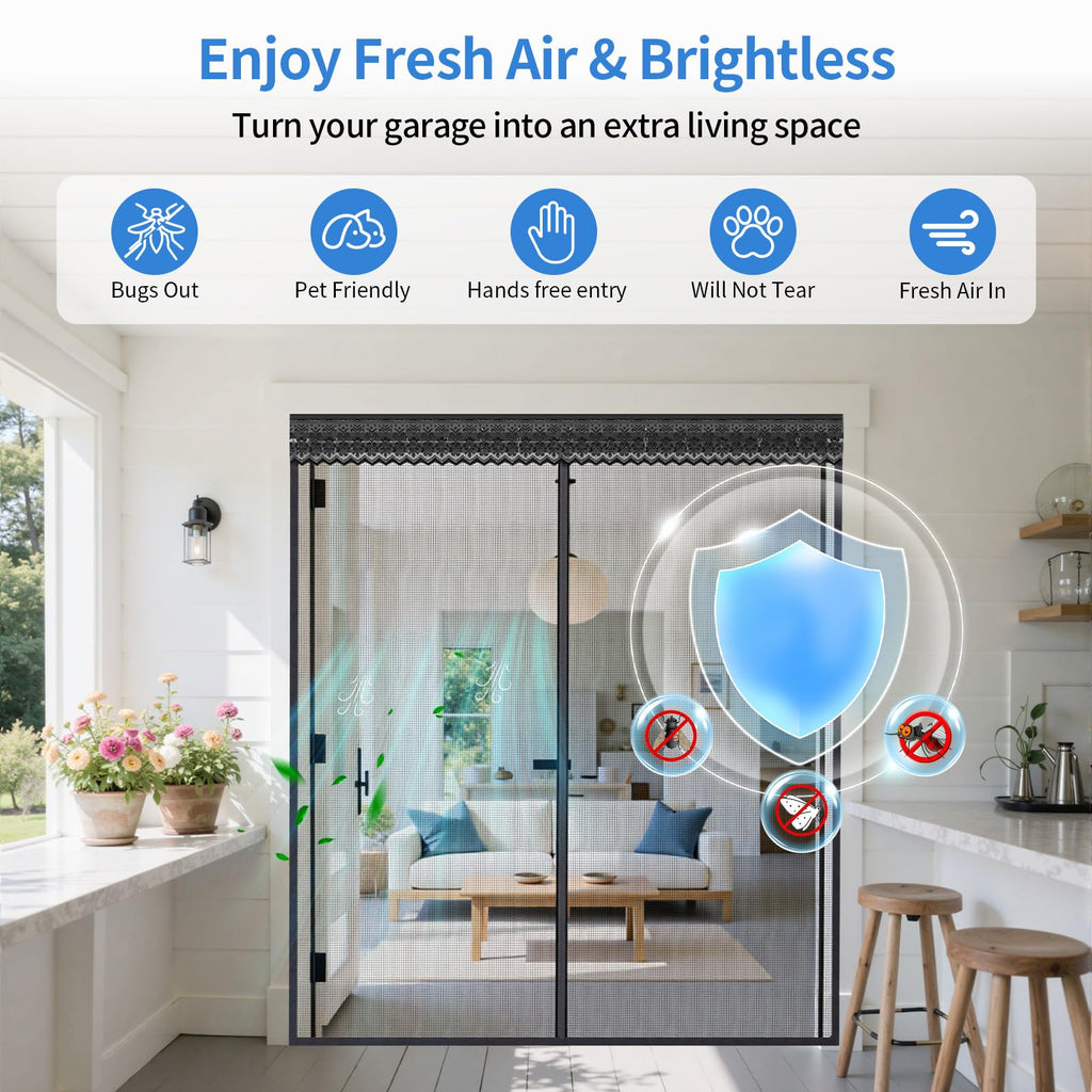 72x80 Inch Retractable Magnetic Screen Door R90688