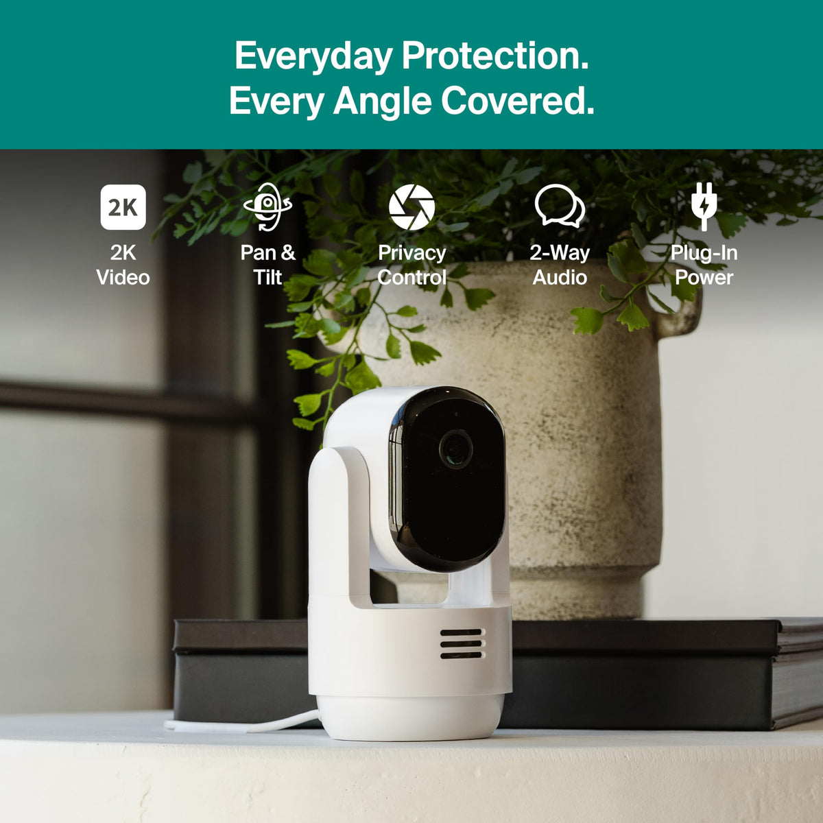 Indoor Pan Tilt Zoom Security Camera 2K Wired 2-Cam R839180