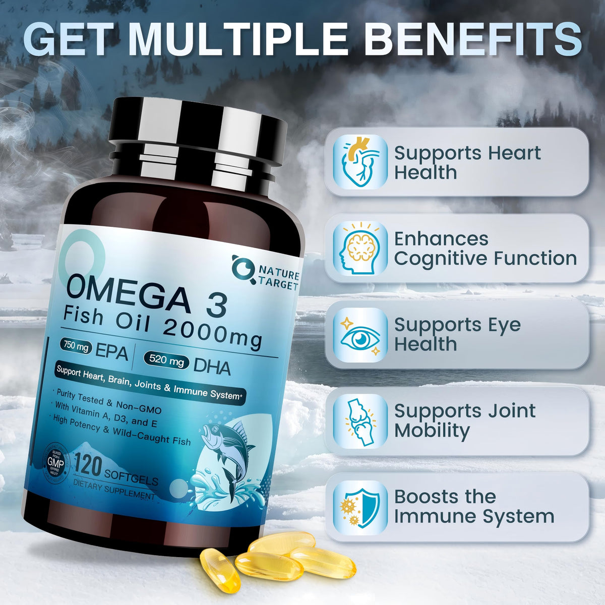 Omega 3 Fish Oil 2000mg Softgels A19964