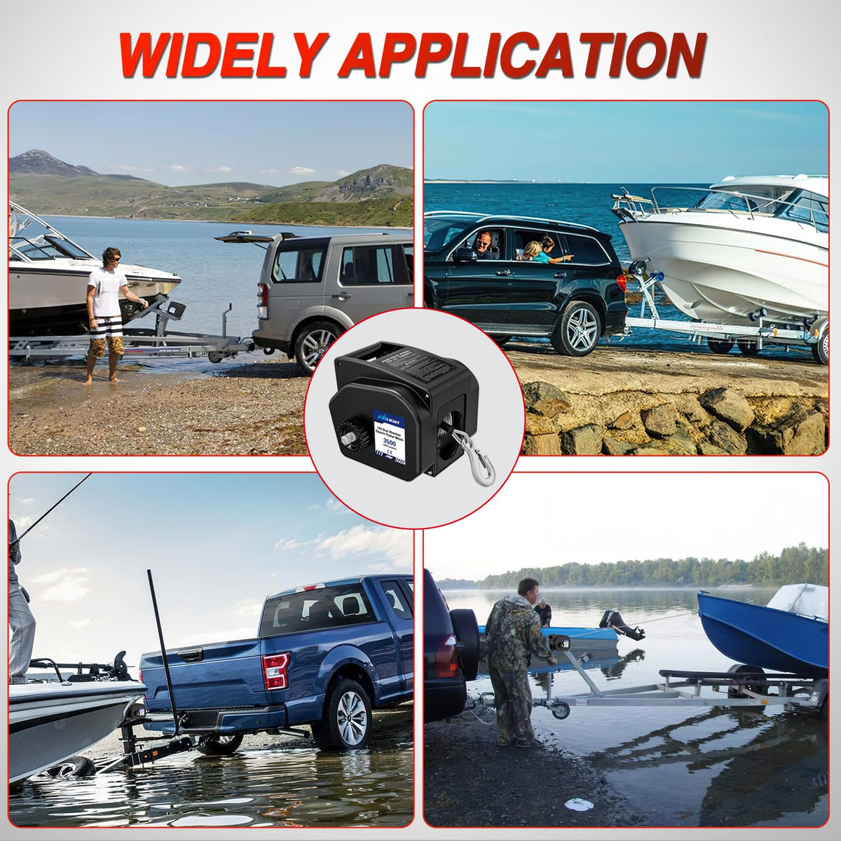 3500 lbs Portable Electric Boat Trailer Winch Y771