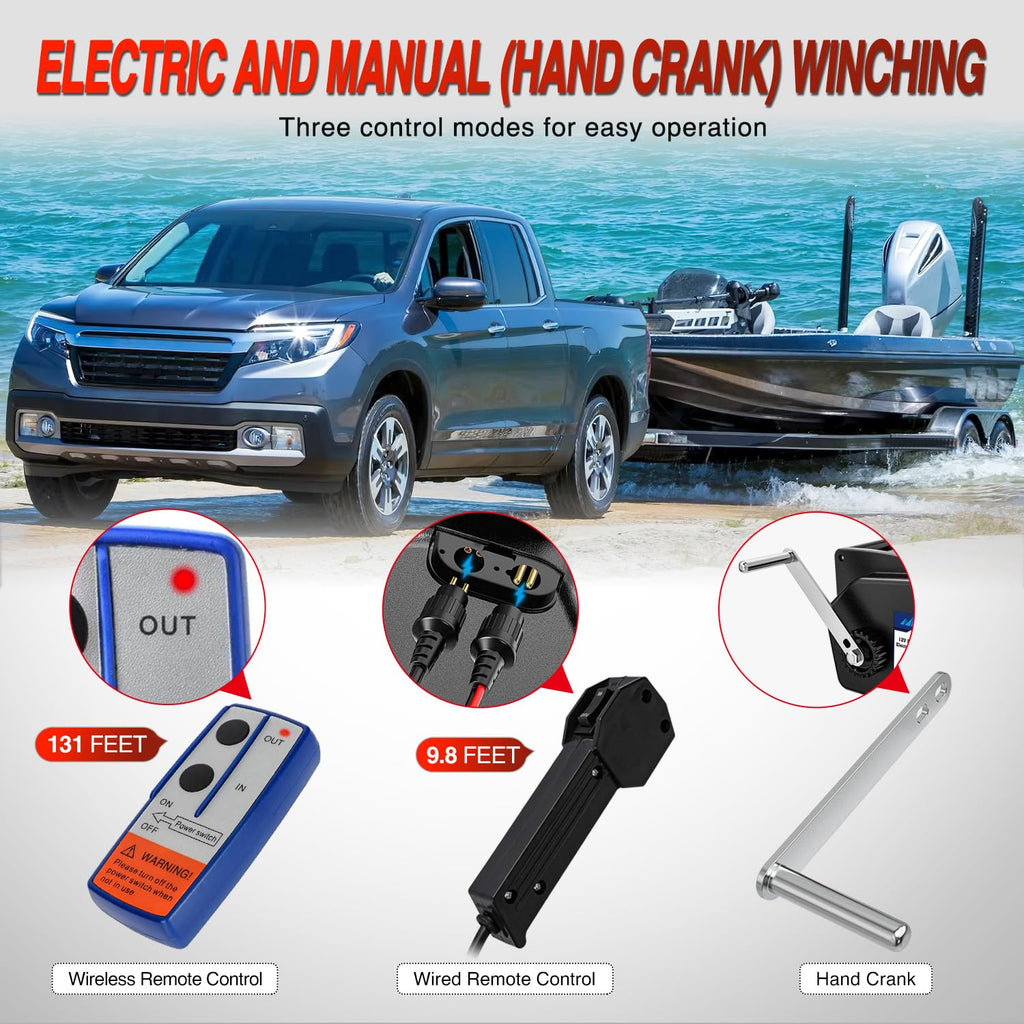 3500 lbs Portable Electric Boat Trailer Winch Y771