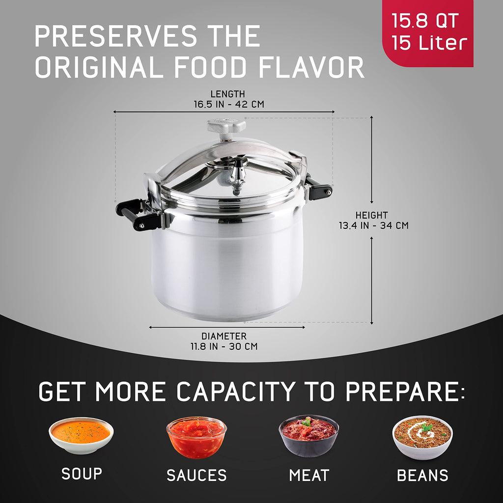 15.8-Quart Aluminum Pressure Cooker N70398