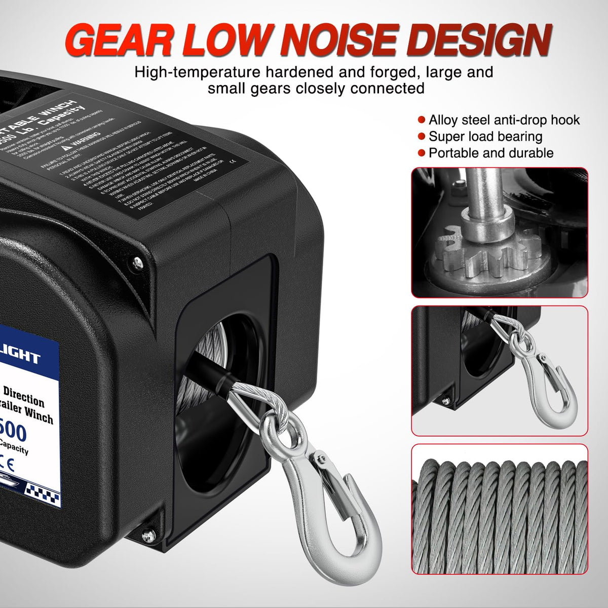 3500 lbs Portable Electric Boat Trailer Winch Y771