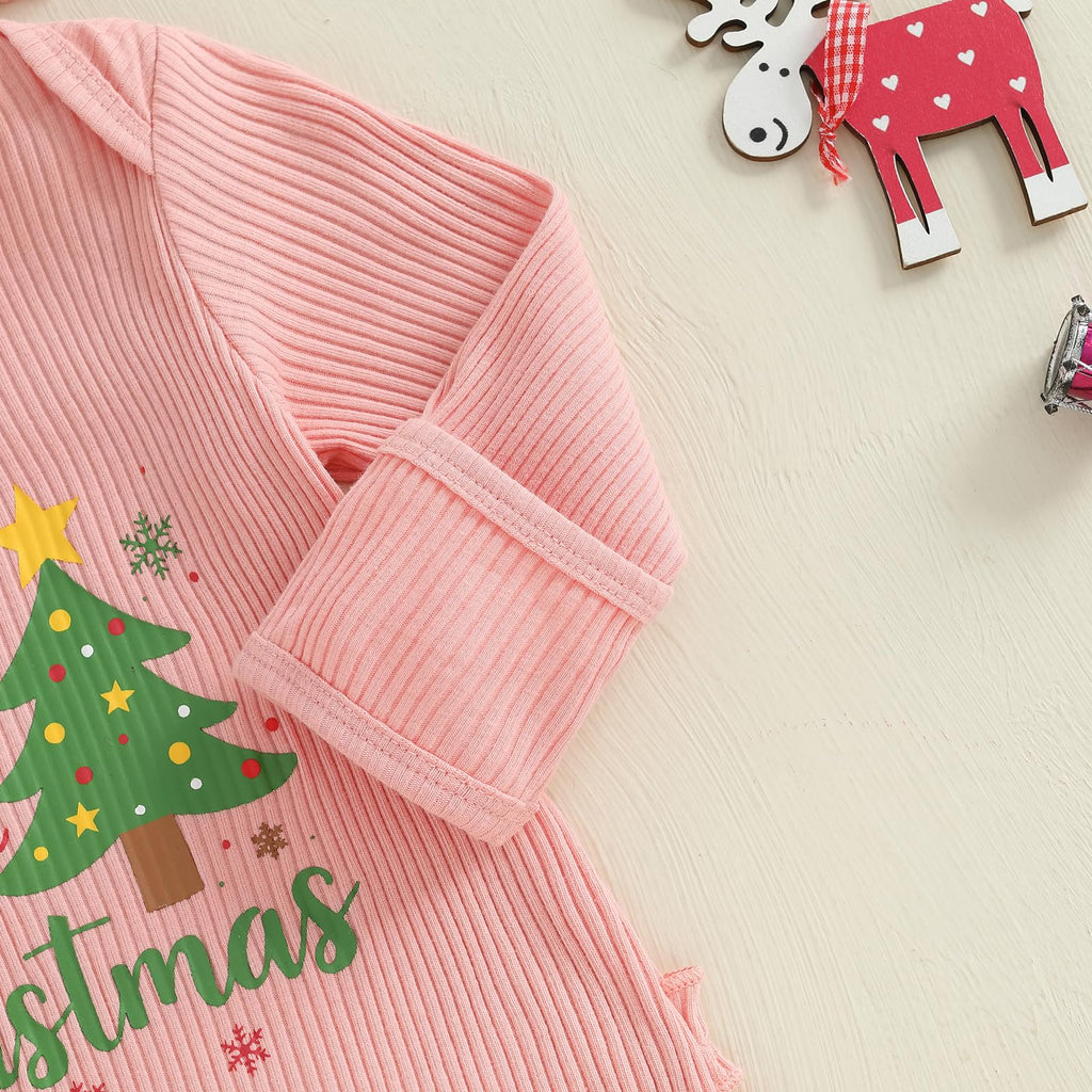 Christmas Tree Long Sleeve Romper Jumpsuit E58453