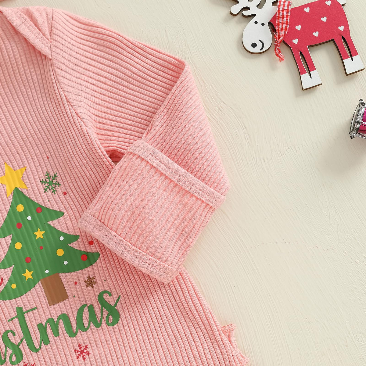 Christmas Tree Long Sleeve Romper Jumpsuit E58453