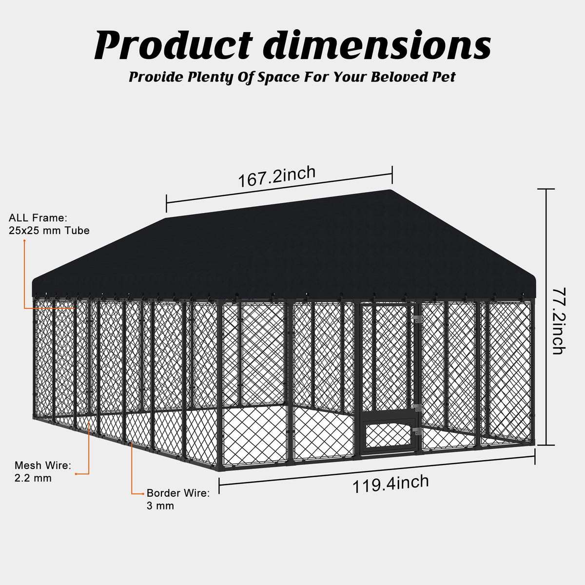 10x14FT Outdoor Dog Kennel with Roof T553
