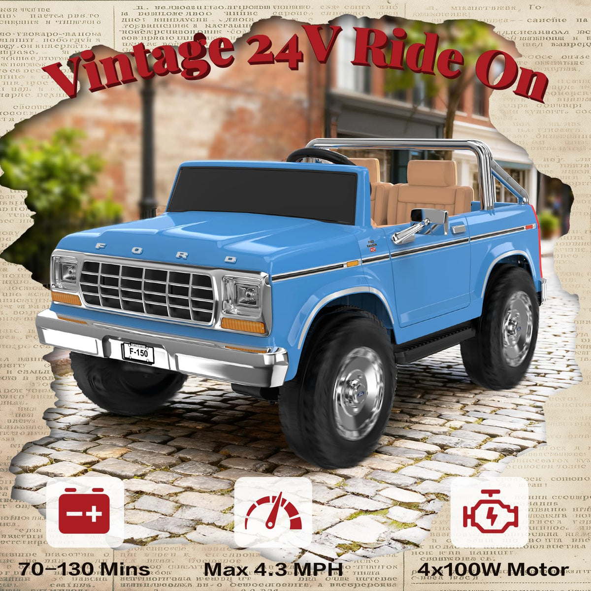 Blue 24V 2 Seater Ride on Car L197196
