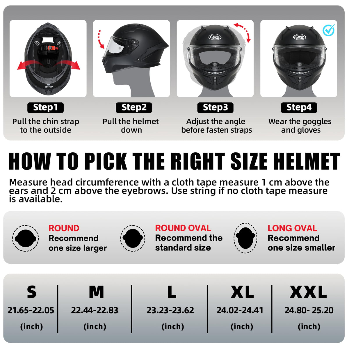 Full Face Motorcycle Helmet DOT Approved C838
