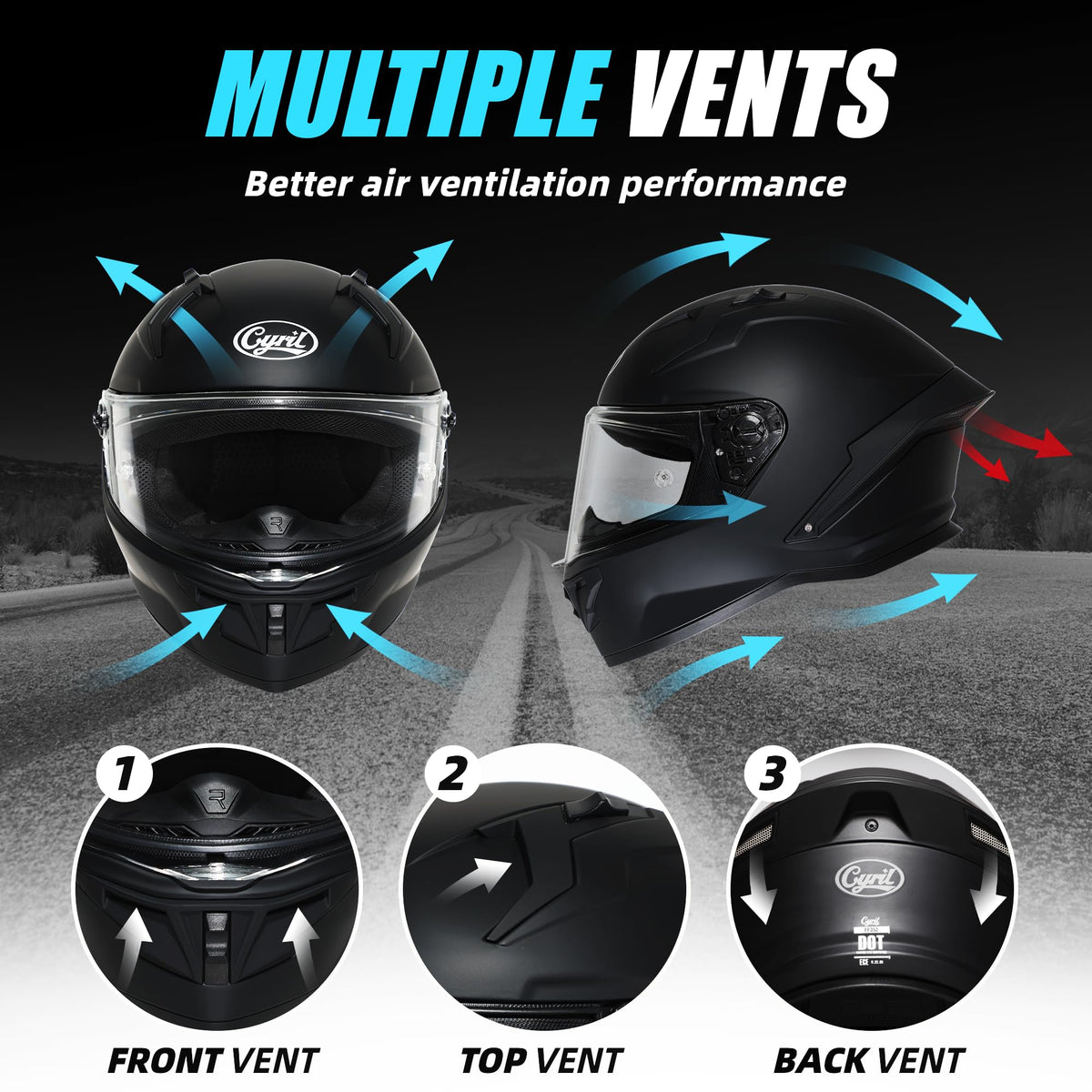 Full Face Motorcycle Helmet DOT Approved C838
