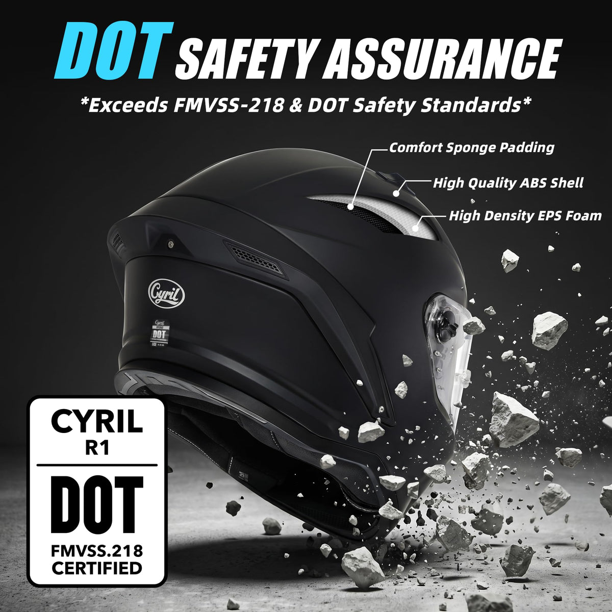 Full Face Motorcycle Helmet DOT Approved C838