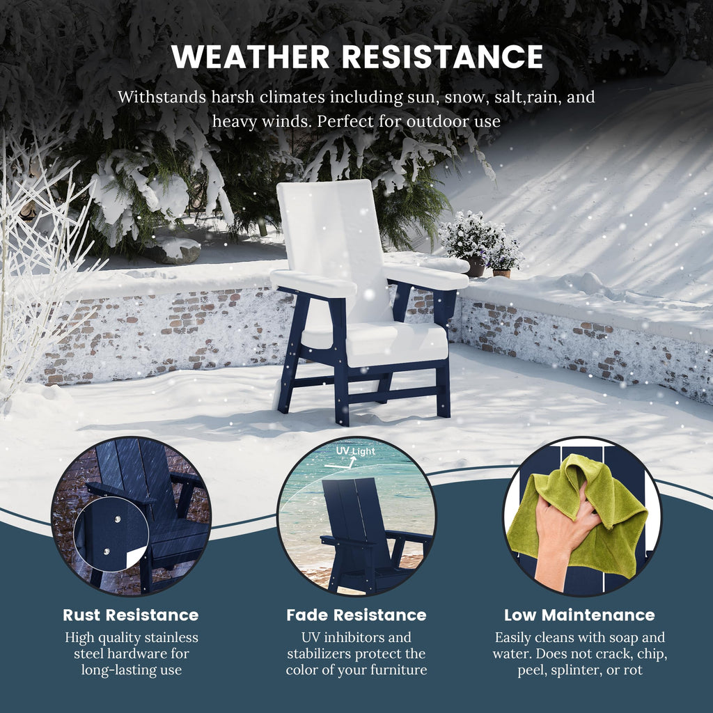 HDPE Adirondack Dining Chair Navy Blue G8983