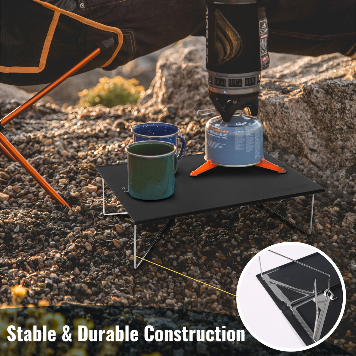 Compact Mini Camping Table Folding Black E949