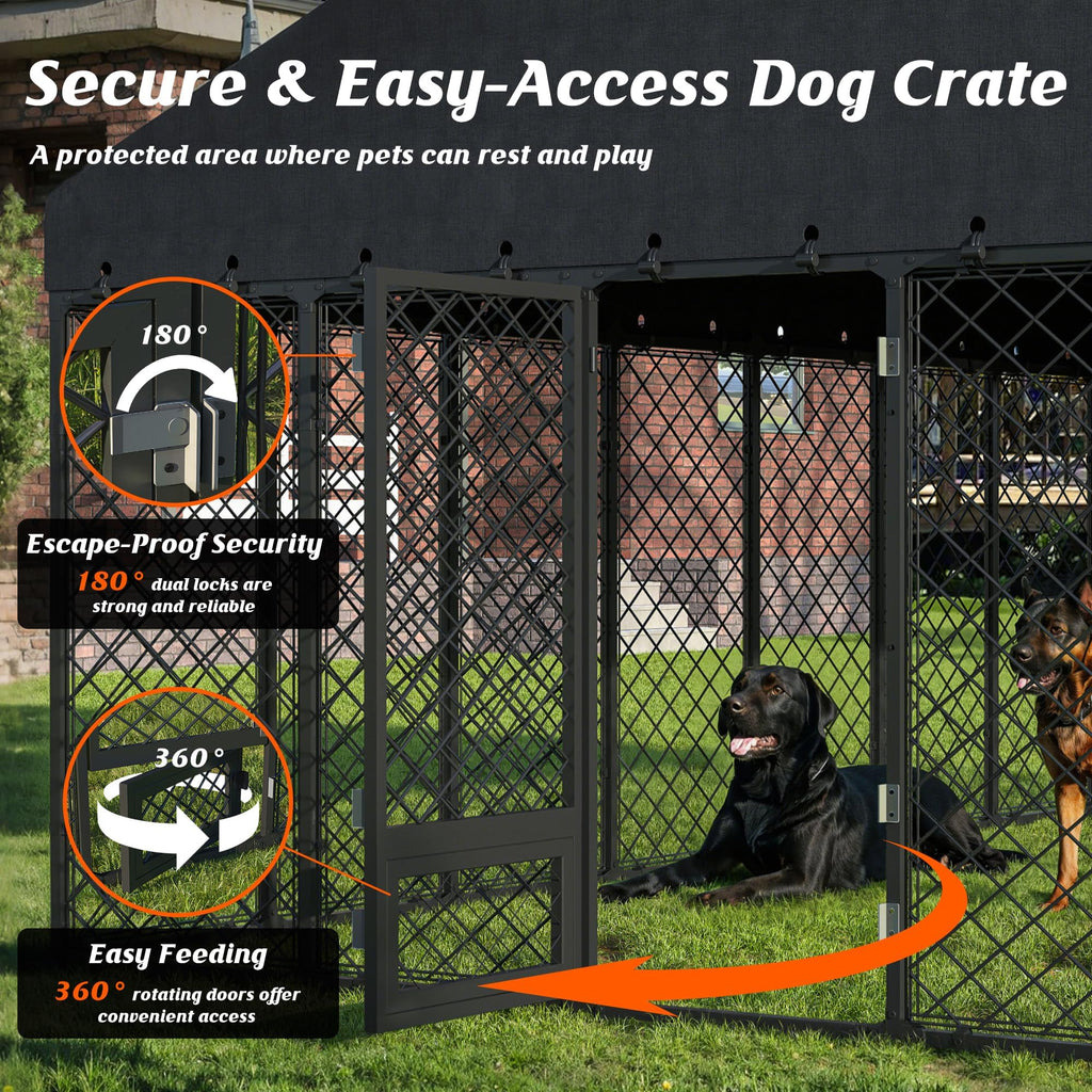 10x14FT Outdoor Dog Kennel with Roof T553