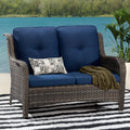 2-Seater Wicker Loveseat Sofa with Olefin Cushions I47735
